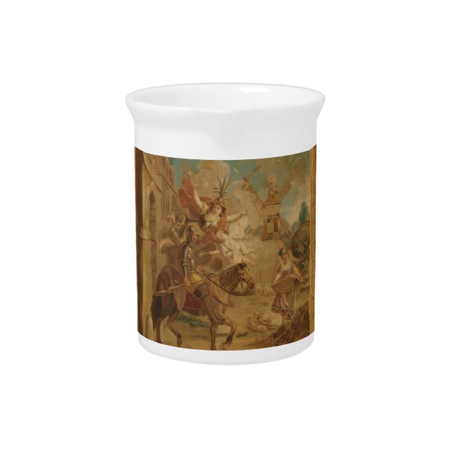 Don Quixote Guided by Folly, 18th century tapestry Beverage Pitcher (Front)