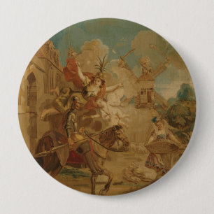Don Quixote Guided by Folly, 18th century tapestry Button