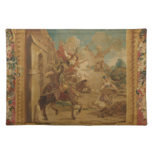 Don Quixote Guided by Folly, 18th century tapestry Cloth Placemat