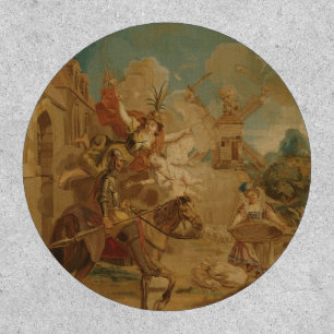 Don Quixote Guided by Folly, 18th century tapestry Patch