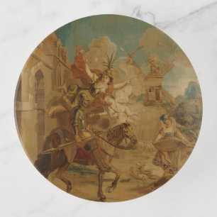 Don Quixote Guided by Folly, 18th century tapestry Trinket Tray
