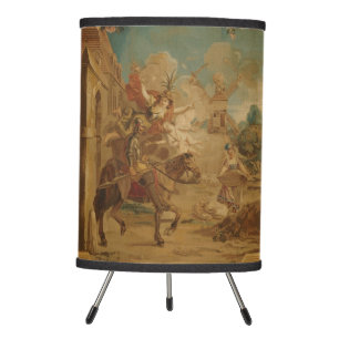 Don Quixote Guided by Folly, 18th century tapestry Tripod Lamp
