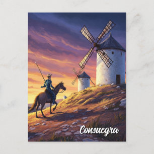 Don Quixote in Consuegra Spain Travel Postcard