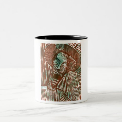 Don Quixote in Green and Brown Two_Tone Coffee Mug