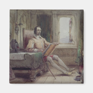 Don Quixote in his Study Magnet