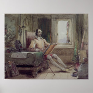 Don Quixote in his Study Poster