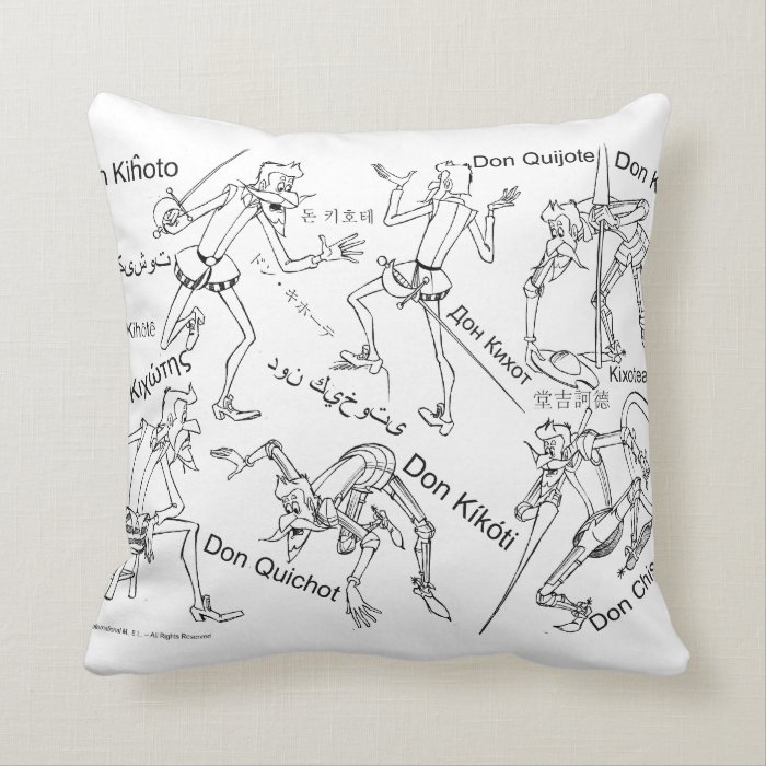 DON QUIXOTE in Translation   400 yearsThrow Pillow