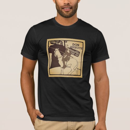 Don Quixote On a Horse and Windmill T_Shirt