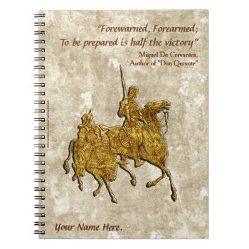 Don Quixote Quote And Illustration - Personalized Notebook by ShopTheWriteStuff at Zazzle