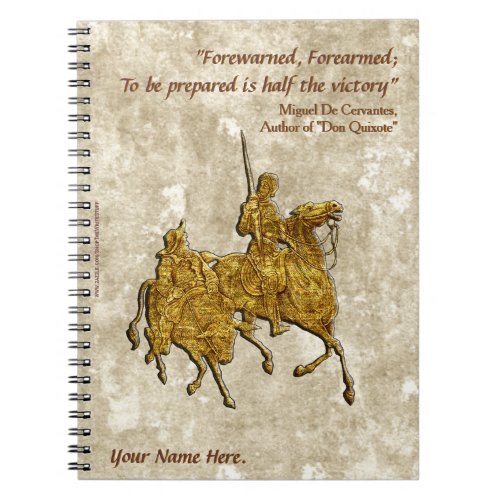 Don Quixote Quote and Illustration _ Personalized Notebook