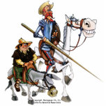 DON QUIXOTE & ROCINANTE, SANCHO & RUCIO STATUETTE<br><div class="desc">The Cartoon animation series "DON QUIXOTE OF LA MANCHA" was first seen on TV back in 1979, since then, it has been aired by TV stations around the globe. Don Quixote was first published in 1605 and it's continuation in a second part was published in 1615. Our magnets commemorate both...</div>