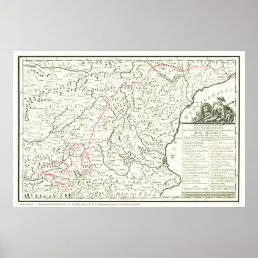 Don Quixote Route Map-Mapa de la Ruta del Quijote Poster