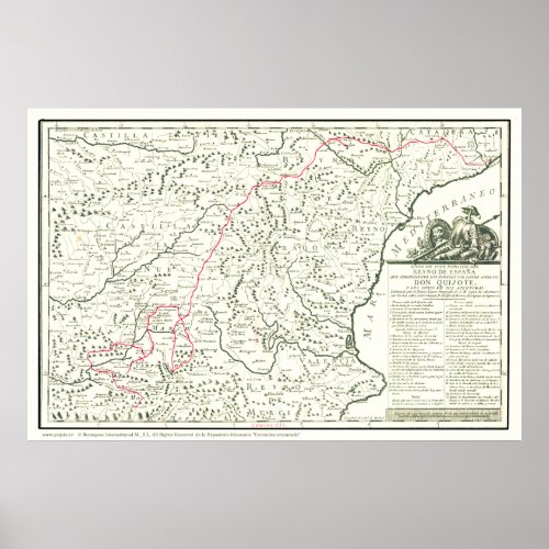 Don Quixote Route Map_Mapa de la Ruta del Quijote Poster