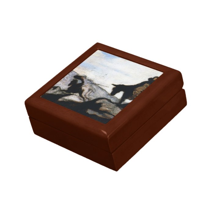 Don Quixote,Sancho Panza by Honore Daumier Keepsake Box