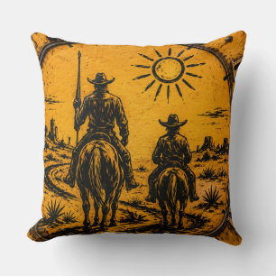 Don Quixote & Sancho Panza Throw Pillow