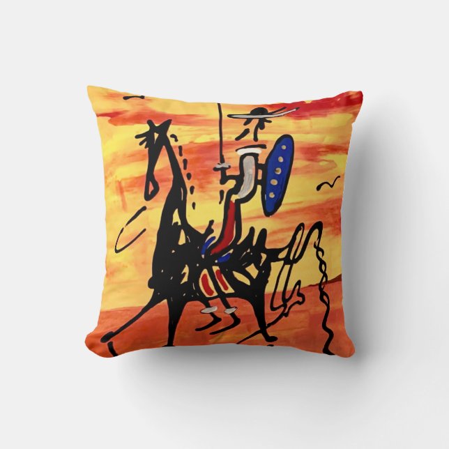 Don Quixote Throw Pillow (Front)