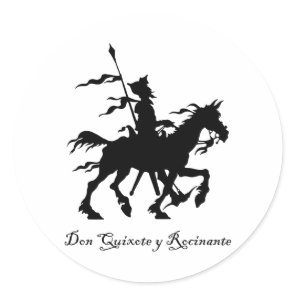 Don Quixote y Rocinante Classic Round Sticker