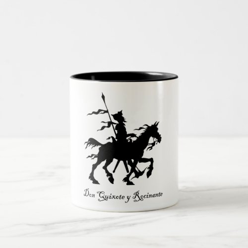 Don Quixote y Rocinante Two_Tone Coffee Mug