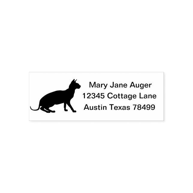 Don Sphynx Cat Personalized Self Address Self-inking Stamp (Design)