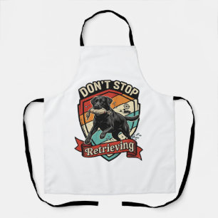 Don Stop Retrieving Black Labrador Dog Duck Retro Apron