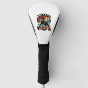 Don Stop Retrieving Black Labrador Dog Duck Retro Golf Head Cover
