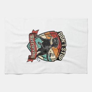 Don Stop Retrieving Black Labrador Dog Duck Retro Kitchen Towel
