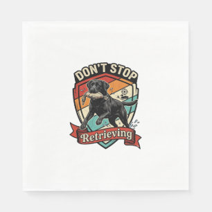 Don Stop Retrieving Black Labrador Dog Duck Retro Napkins
