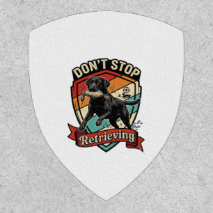 Don Stop Retrieving Black Labrador Dog Duck Retro Patch