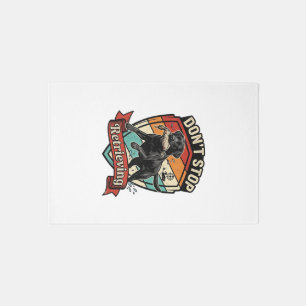 Don Stop Retrieving Black Labrador Dog Duck Retro Rug