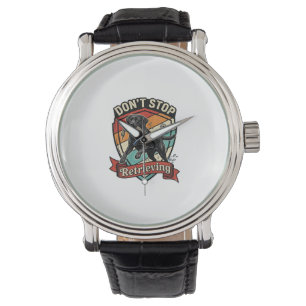 Don Stop Retrieving Black Labrador Dog Duck Retro Watch