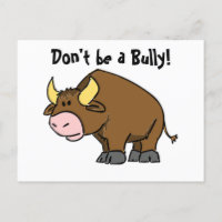 Don’t Be a Bully, Cute Cartoon Bull with Message