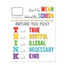 Don’t Be Mean Behind The Screen Anti Cyber Bully P Poster