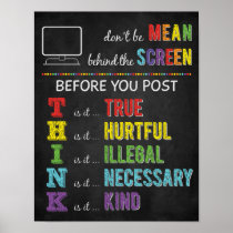 Don’t Be Mean Behind The Screen Anti Cyber Bully Poster