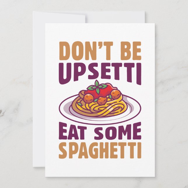 Don’t Be Upsetti Eat Some Spaghetti Thank You Card (Front)