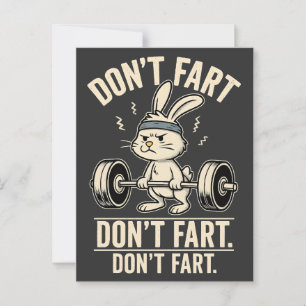  🏋️‍♂️ Don’t Fart Bunny – Funny Gym Humor  Postcard