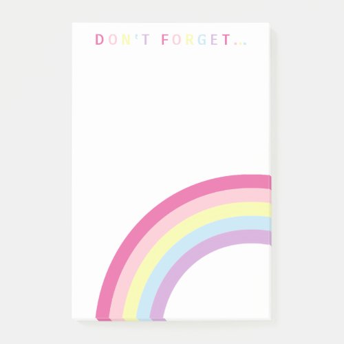 Dont Forget Cute Rainbow Post_it Notes