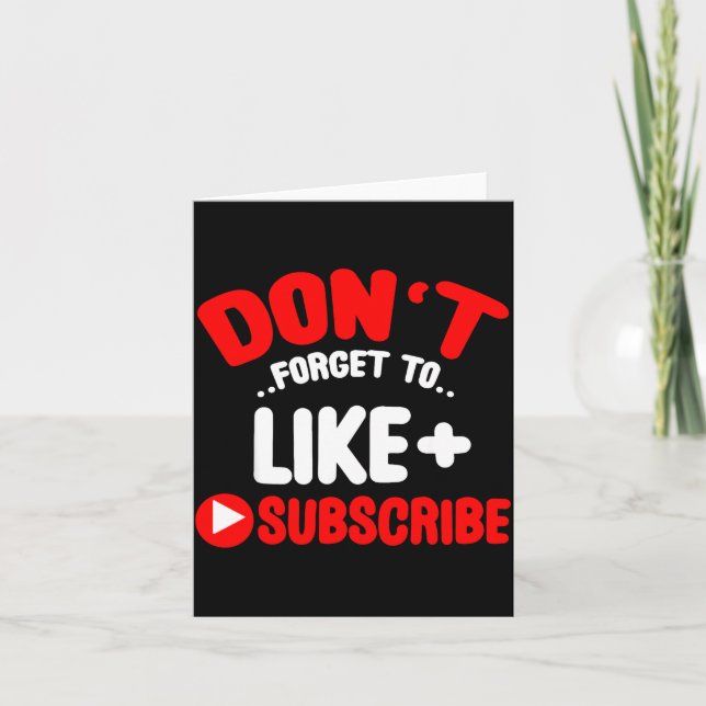 Don’t Forget To Like And Subscribe Social Media In Card (Front)