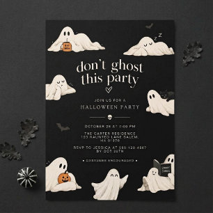 Don’t Ghost This Party Adorable Funny Halloween Invitation