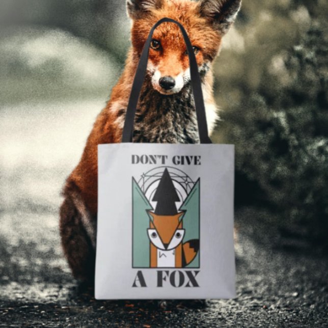 Don’t Give a Fox Funny Fox Graphic Tote Bag (Creator Uploaded)