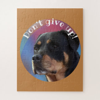 Don’t Give Up Rottweiler Classic Round Jigsaw Puzzle