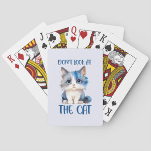 Don’t Look at the Cat – Adorable Bluish Kitten Poker Cards