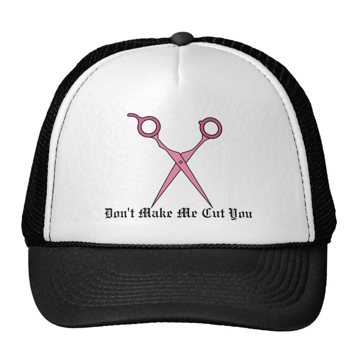 Don’t Make Me Cut You (Pink Hair Cutting Scissors) Mesh Hat