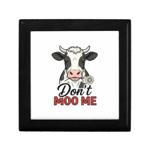 Don’t Moo Me Funny Cow Vintage Engraving Gift Box