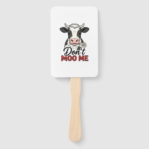Don’t Moo Me Funny Cow Vintage Engraving Hand Fan