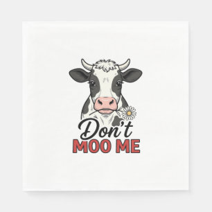 Don’t Moo Me Funny Cow Vintage Engraving Napkins