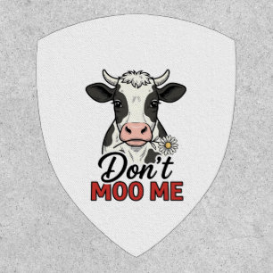 Don’t Moo Me Funny Cow Vintage Engraving Patch
