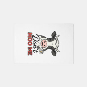 Don’t Moo Me Funny Cow Vintage Engraving Rug