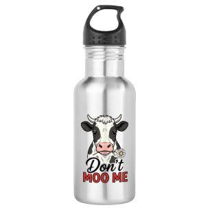 Don’t Moo Me Funny Cow Vintage Engraving Stainless Steel Water Bottle