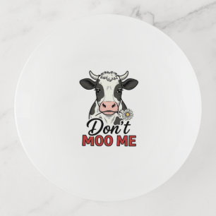 Don’t Moo Me Funny Cow Vintage Engraving Trinket Tray