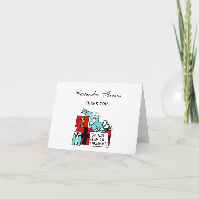 Don’t Open Til Christmas Presents Xmas Holiday Card (Front)
